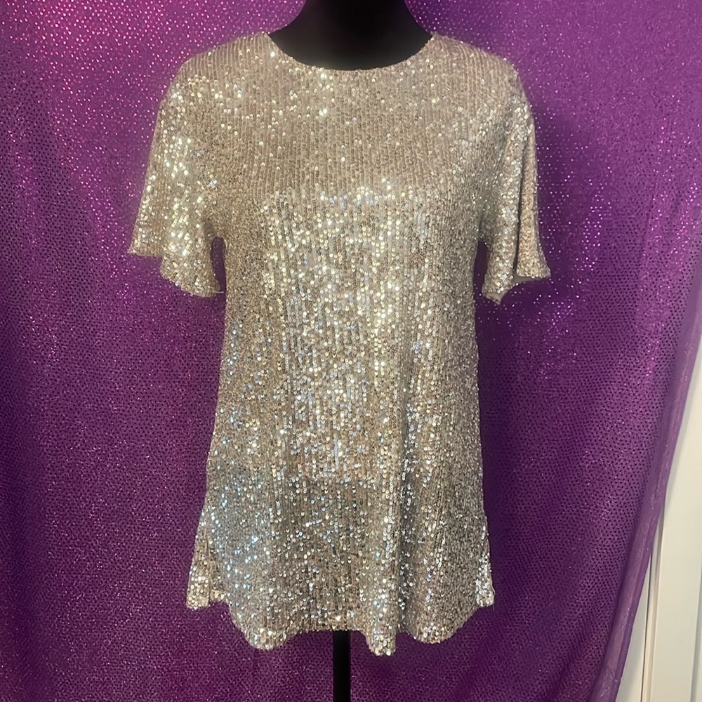 cable & Gauge Sequins Blouse